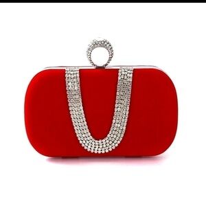 RHINESTONE ring clutch hard box bridal